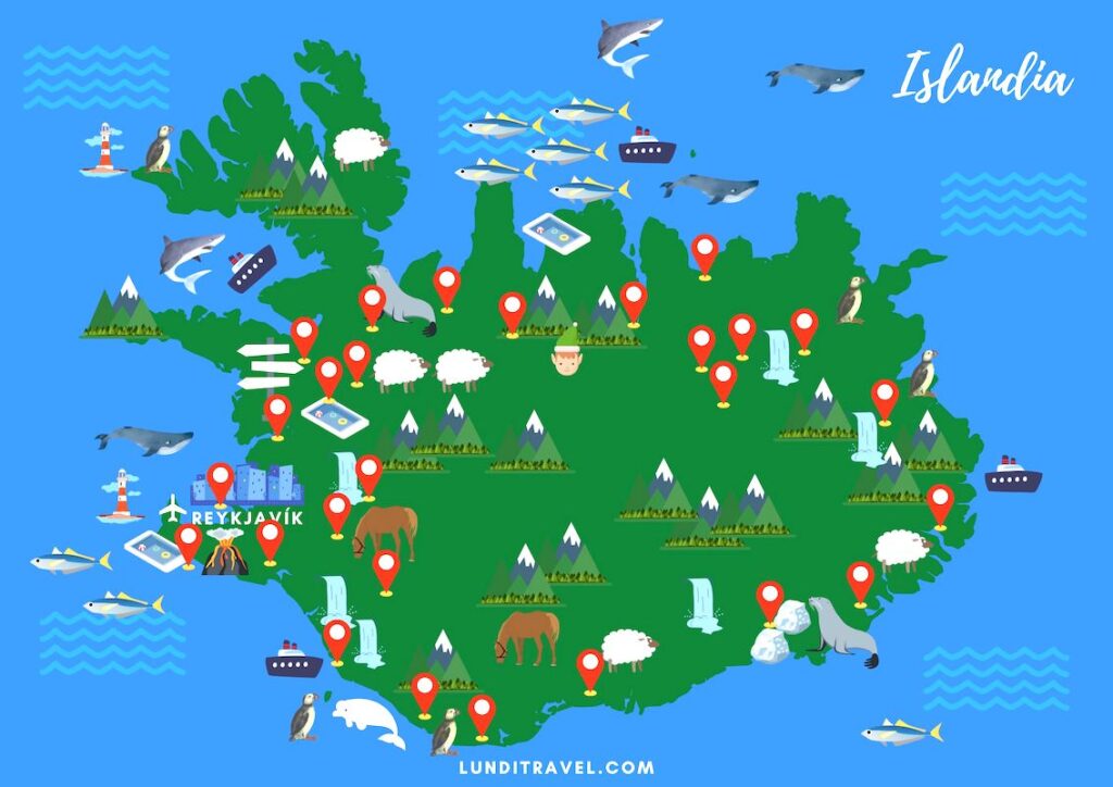 islandia wycieczka lundi travel mapa