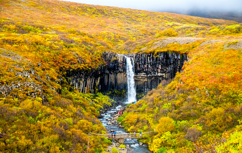 park narodowy skaftafell, wodospad svartifoss, islandia