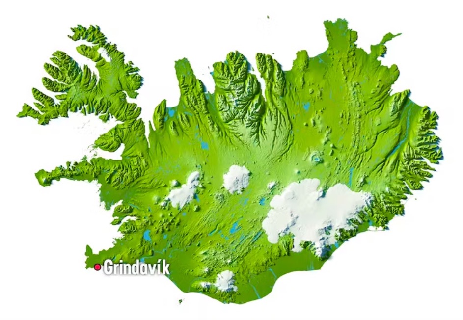 islandia wulkan mapa